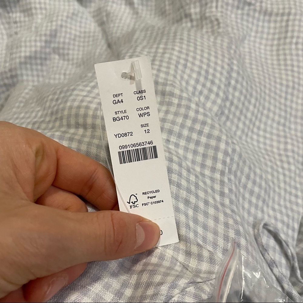 NWT j crew shirt dress linen vback gingham plaid sold out - Picture 3 of 3